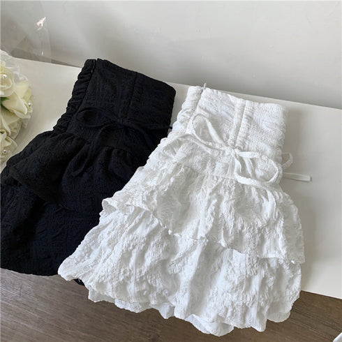 Ruched Up Layered Mini Skirts